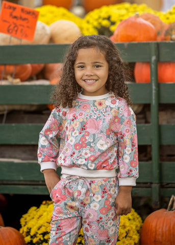 Eliza Long Sleeve Floral Sweatshirt and Jogger Set