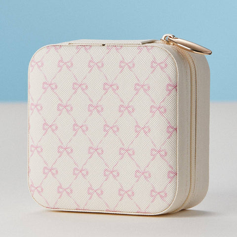 Bow Print Travel Jewelry Case