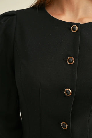 AR | Jaylyn Fitted Jacket in Black Glitter