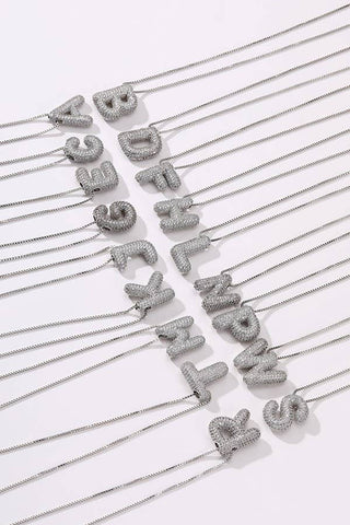 Initial Rhinestone Bubble Necklace