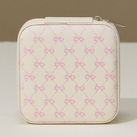 Bow Print Travel Jewelry Case