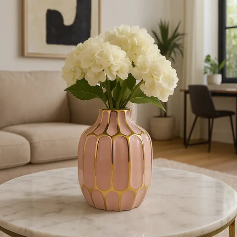Ceramic Novelty Striped Blush Vase