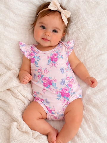 Ruffle Sleeve Bodysuit, Garden Secrets