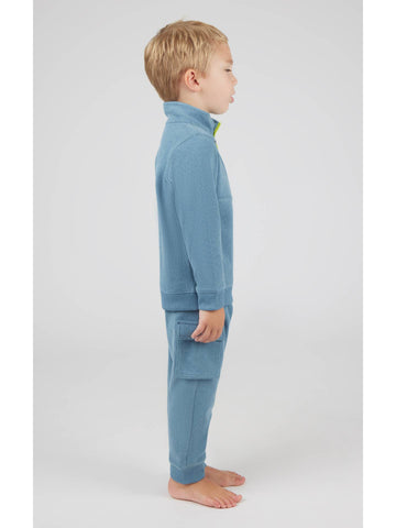 Boys Melange Fleece Half Zip & Jogger Set