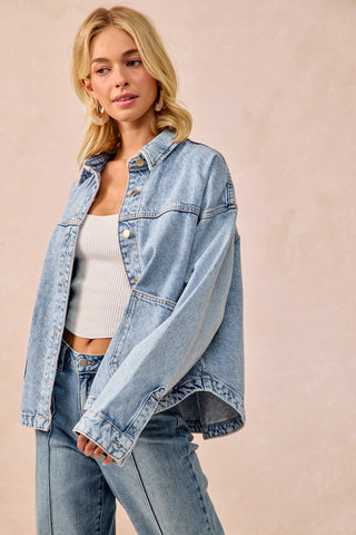 Oversized Washed Denim Jacket