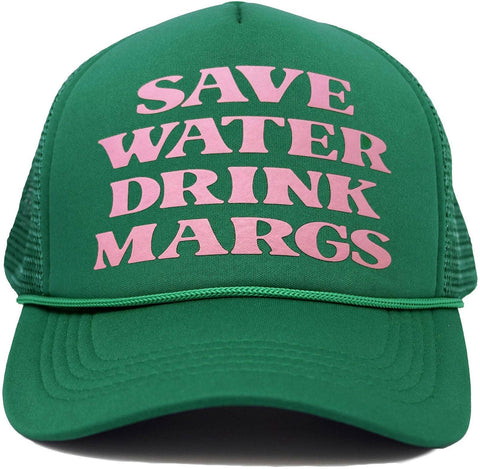 Foam Trucker Hat - Save Water Drink Margs (Kelly Green)