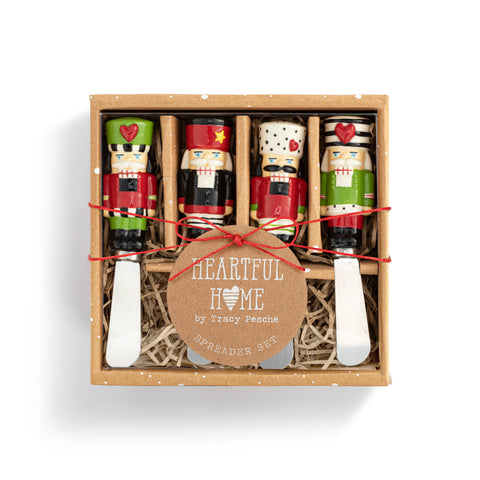 Heartful Nutcracker Ceramic Spreaders Set of 4 - 4.5in