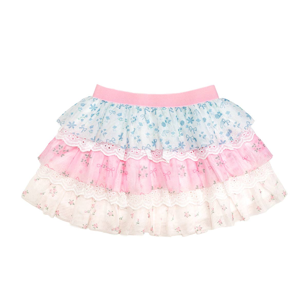 Floral & Lace Tiered Tutu Skirt