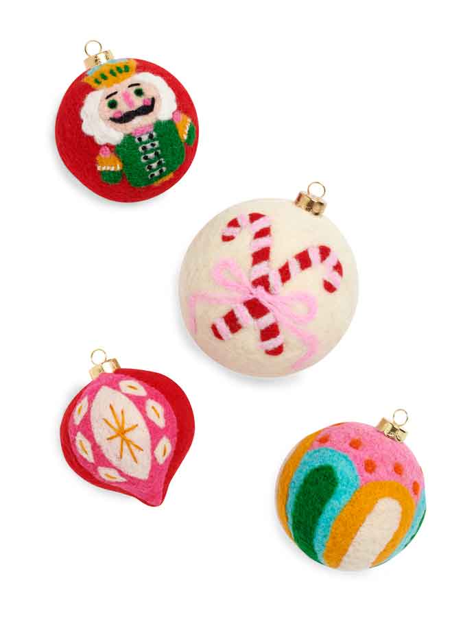 CANDY CANE ASST/4 ORNAMENTS,MULTI
