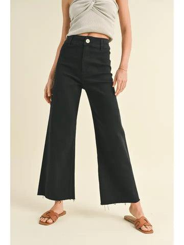 Straight Wide Leg Denim Pants