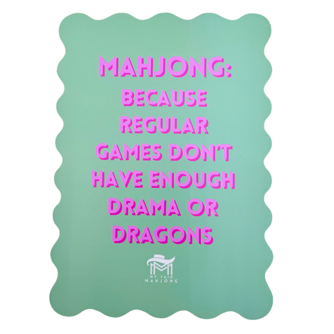 Mahjong Shuffle Card | Scalloped Edges & Bright Colors