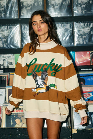 IT2594-MALLARD1 | Lucky Mallard Duck Mock-Neck Sweatshirt