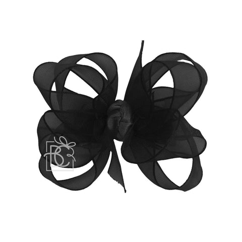MULTI-LOOP ORGANZA BOW ON CLIP
