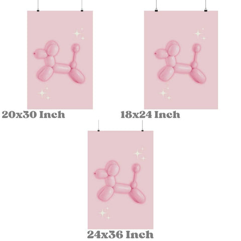 Y2K Pink Balloon Dog Wall Art Prints