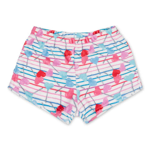 Plush Shorts - Lollipop Hearts