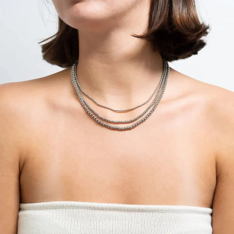 Kessler Elliott | Silver Beaded Necklace