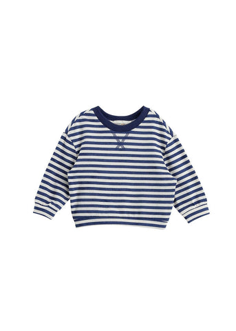 Benjamin Long Sleeve Striped Ribbed Round Neckline Drop Shoulder Top