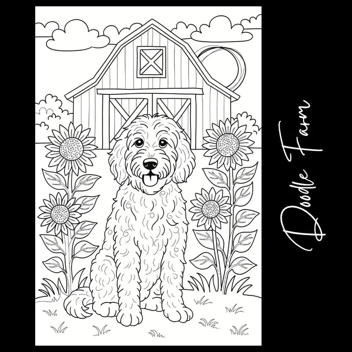 Tons of Hues | Doodle Dog Farm Giant Coloring Page