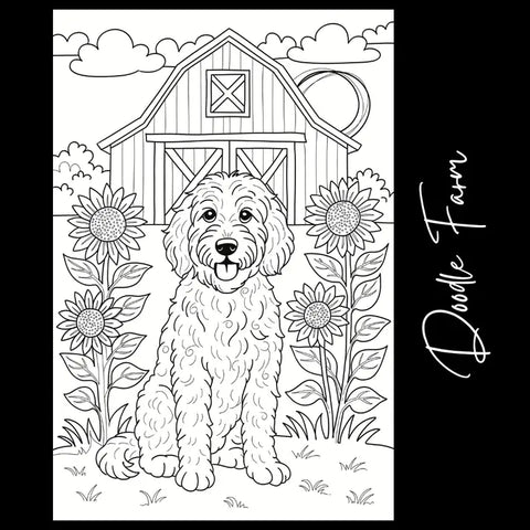 Tons of Hues | Doodle Dog Farm Giant Coloring Page