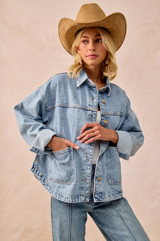 Oversized Washed Denim Jacket