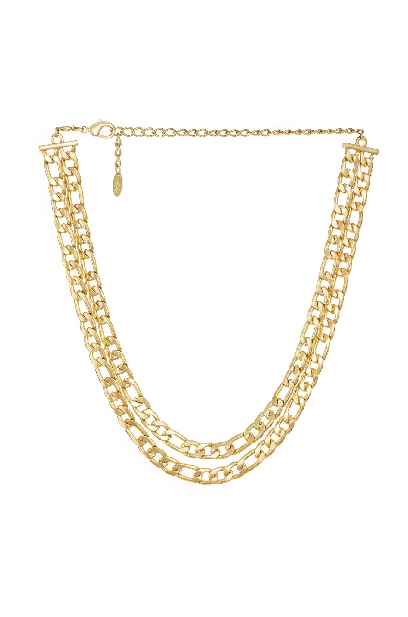 Double Linked 18k Gold Plated Chain Necklace
