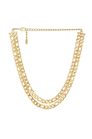 Double Linked 18k Gold Plated Chain Necklace