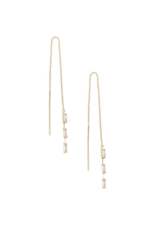 Crystal Baguette Threader Earrings