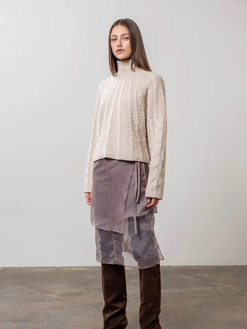 Turtleneck Cable Knit Sweater
