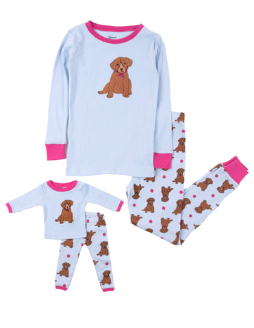 Kids Girl & Doll Cotton Print Pajamas