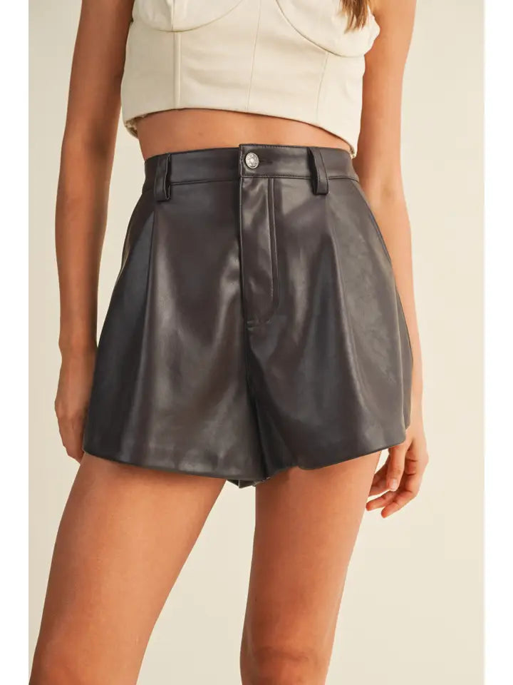 Flared Leather Short