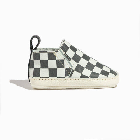 Ebony Check Slip On Baby Shoe