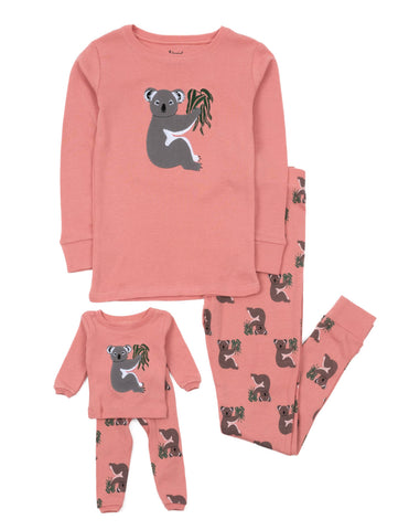 Kids Girl & Doll Cotton Print Pajamas