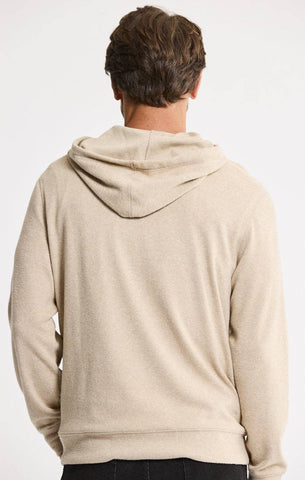 Knit Flannel Pullover Hoodie