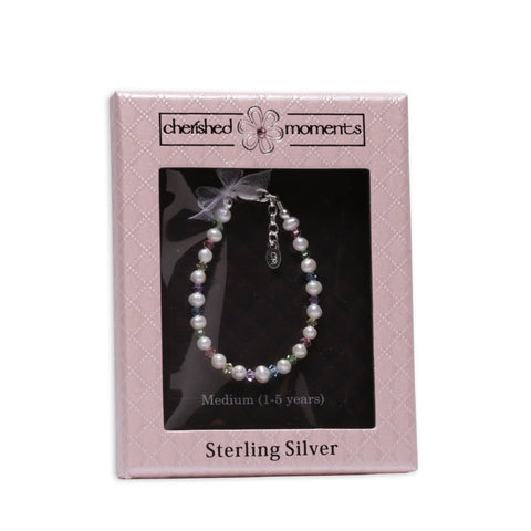*Sterling Silver Pink Pearl Baby Bracelet