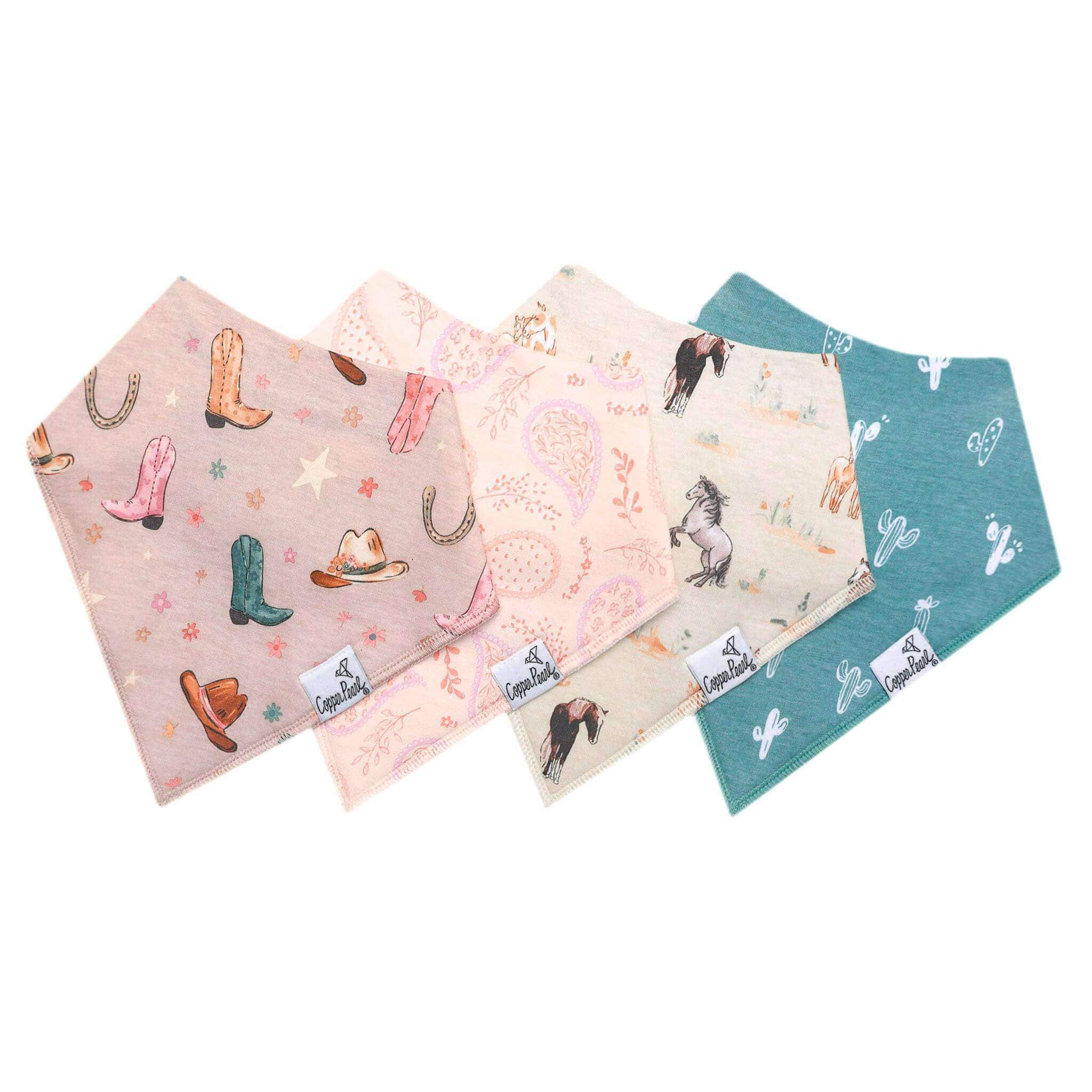 Copper Pearl | 4 Pack Baby Bandana Bibs