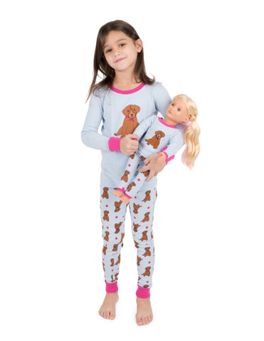 Kids Girl & Doll Cotton Print Pajamas