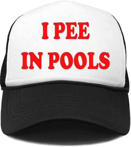Foam Trucker Hat - I Pee In Pools (Black/White)