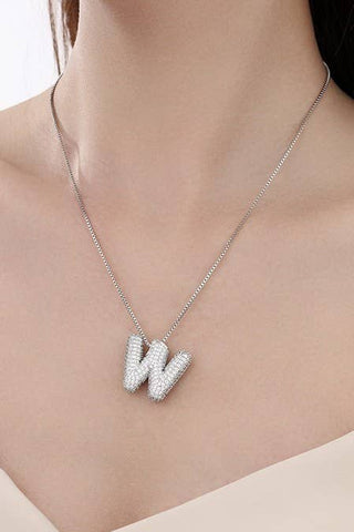 Initial Rhinestone Bubble Necklace