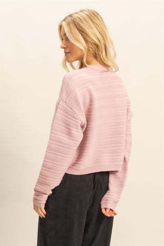 Textured Crew Neck Sweater