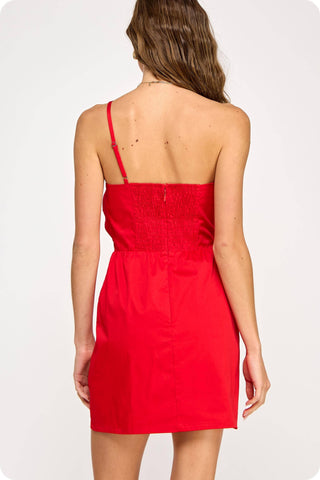 Knotted Flower Bow Mini Dress