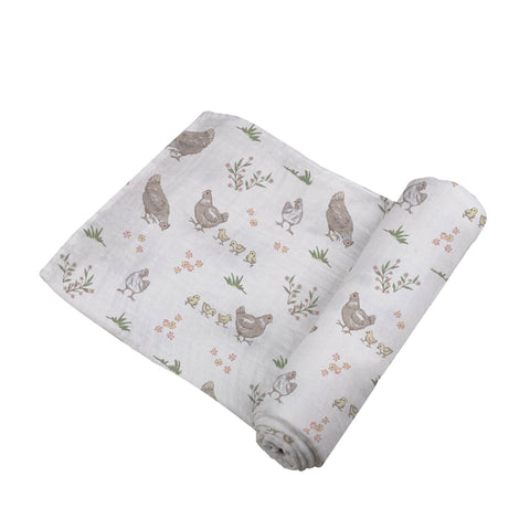 NC | Farm Chickens Bamboo Swaddle
