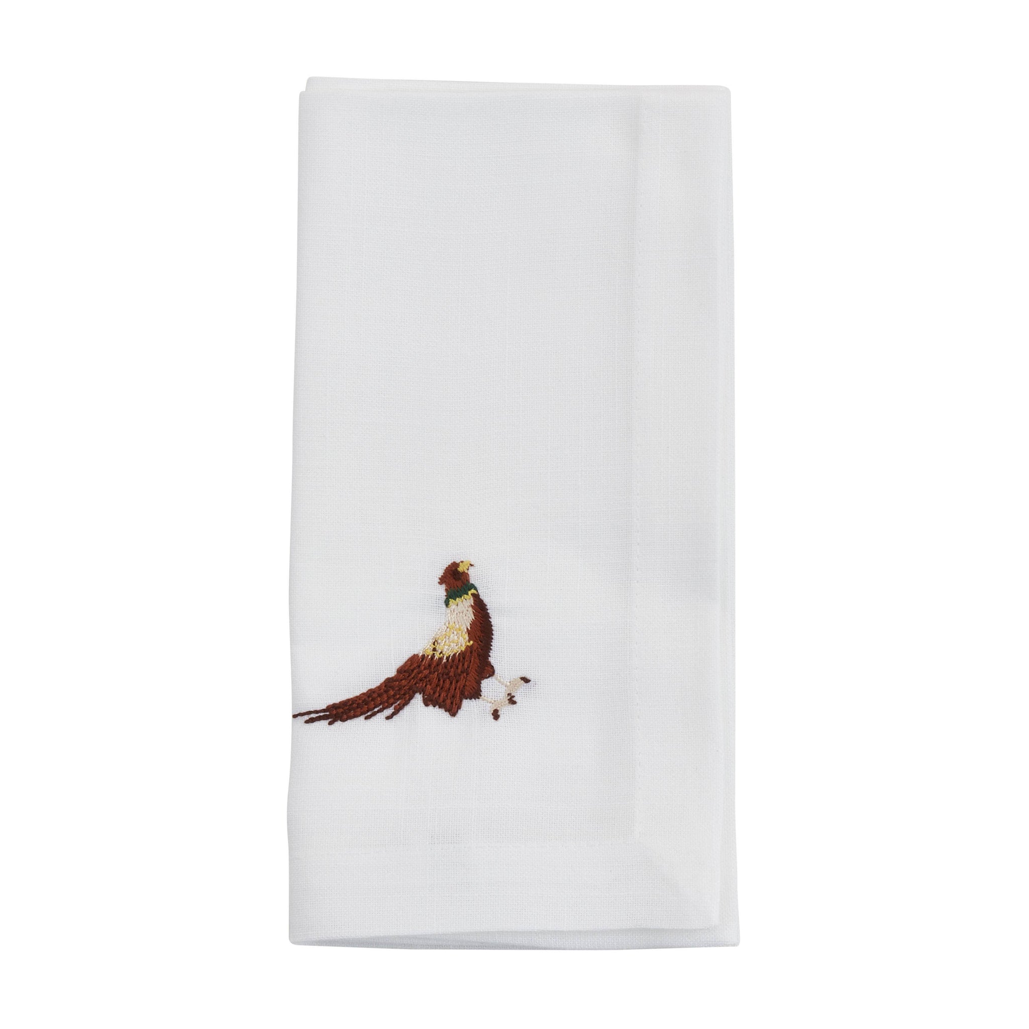 Embroidered Pheasant Napkin