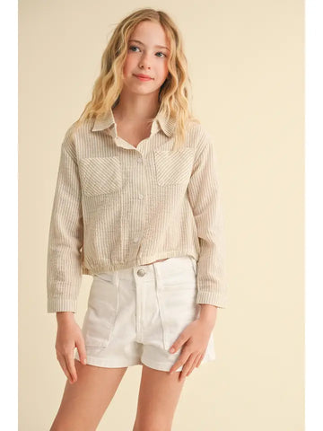 Tween Girls Button Down Shirt