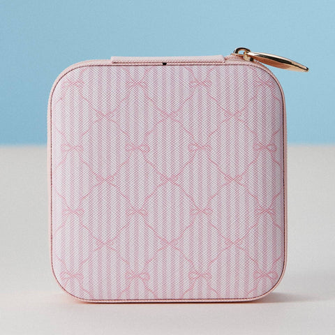 Bow Print Travel Jewelry Case