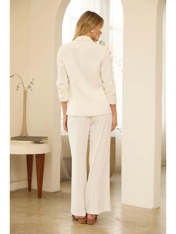 Shirred Sleeve Blazer
