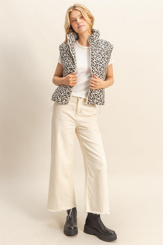 Leopard Print Puffer Vest