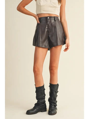 Flared Leather Short