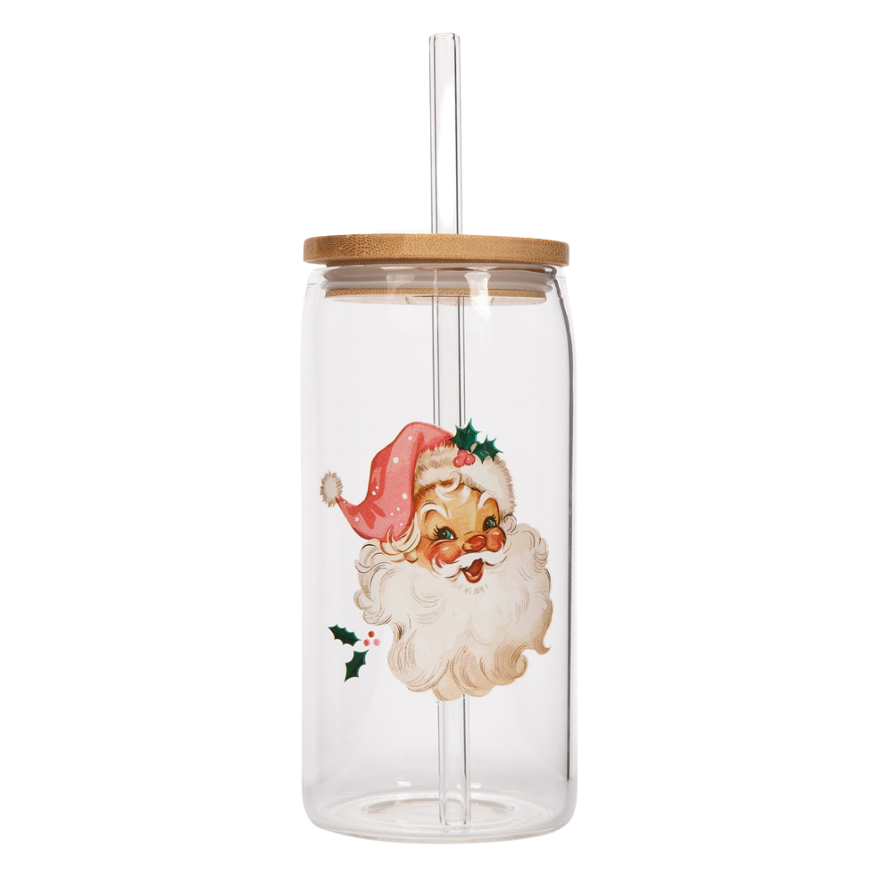 Vintage Santa Glass Can