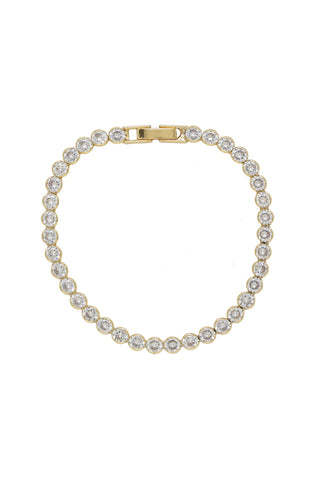 Crystal Chain 18k Gold Plated Tennis Bracelet