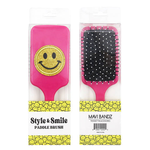 Glitter Smiley Face Hairbrush